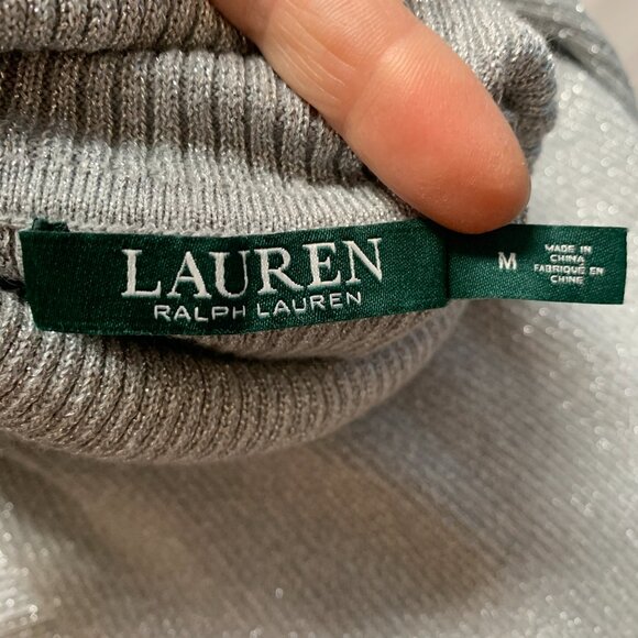 Lauren Ralph Lauren Shimmer Turtleneck & Scarf Set | Size Medium - Picture 2 of 13